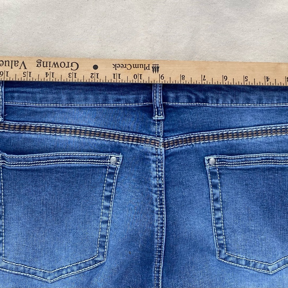 NWT Flamingals Casual Medium Wash Blue Jeans Slim Straight Pleated Boho 2XL - Picture 9 of 9